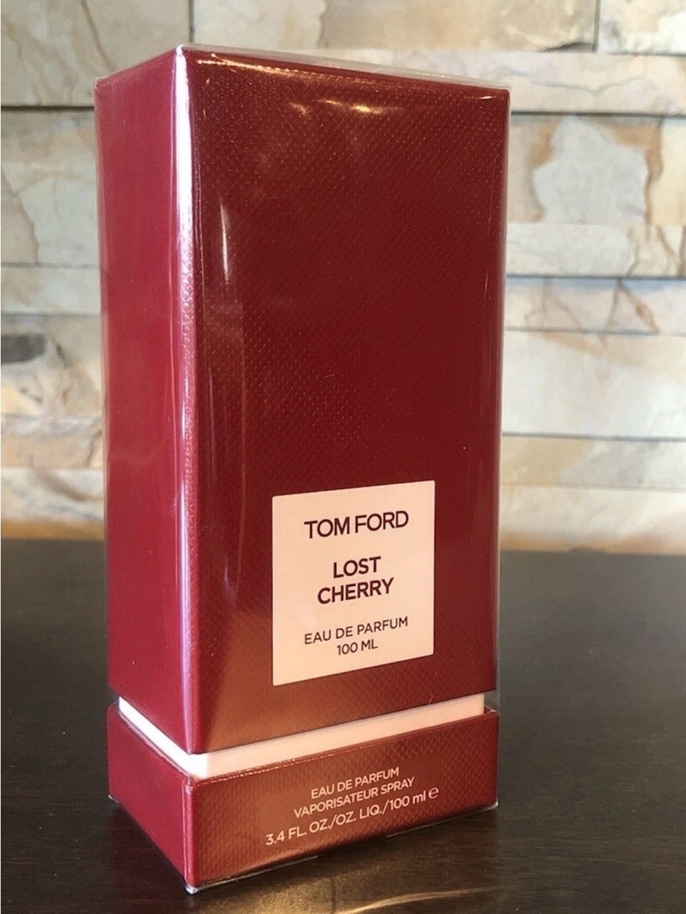 Tom Ford Lost Cherry Bottle in Rich Red with Pink Cap - Picture 2 of 3
